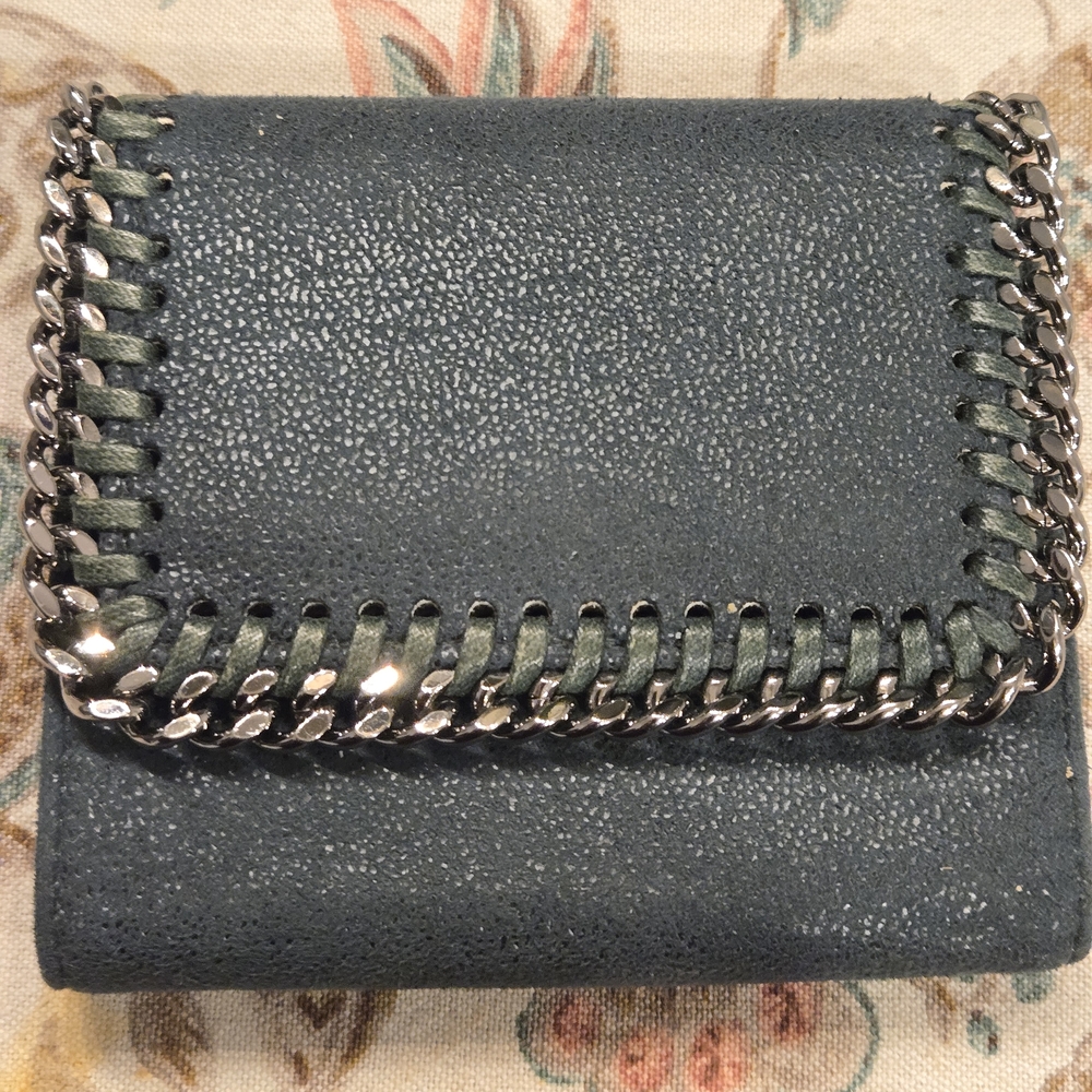Stella McCartney Green Chain-Trim Wallet